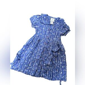 Cornelloki Cornell Trading Sz 2 dress, floral print, button front, pockets, ties